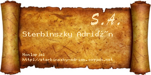 Sterbinszky Adrián névjegykártya